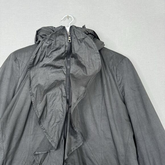 Creenstone Womens Jacket 40 Black Dramatic Ruffle Pillow Collar Witchy Gothic - Picture 2 of 16